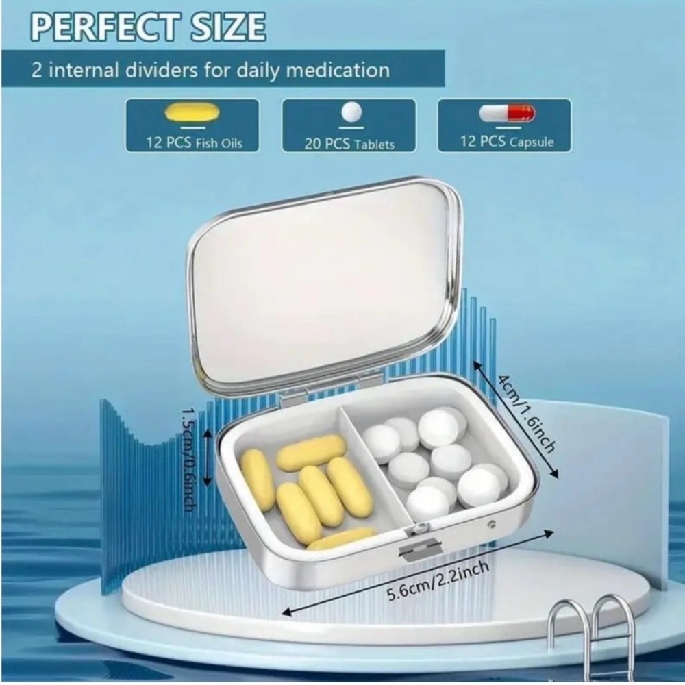 Pill Organizer with Mirror Interior featuring cute Dog design (3 per order)